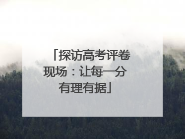探访高考评卷现场：让每一分有理有据
