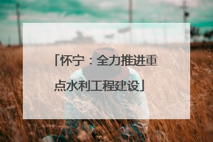 怀宁：全力推进重点水利工程建设