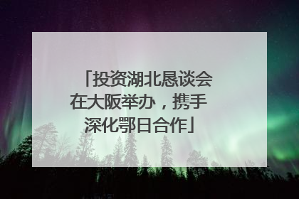 投资湖北恳谈会在大阪举办，携手深化鄂日合作