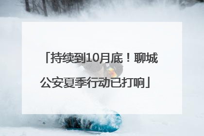 持续到10月底！聊城公安夏季行动已打响