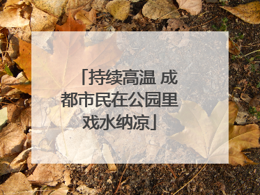 持续高温 成都市民在公园里戏水纳凉