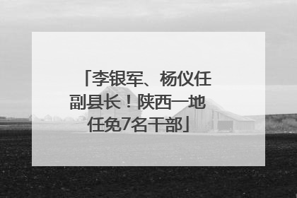 李银军、杨仪任副县长！陕西一地任免7名干部