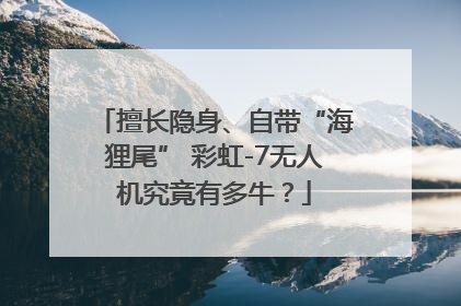 擅长隐身、自带“海狸尾” 彩虹-7无人机究竟有多牛？
