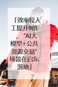 效率较人工提升9倍，“AI大模型+公共资源交易”场景在启东落地