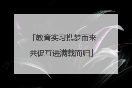教育实习携梦而来 共促互进满载而归