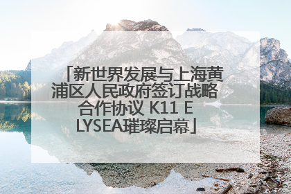 新世界发展与上海黄浦区人民政府签订战略合作协议 K11 ELYSEA璀璨启幕