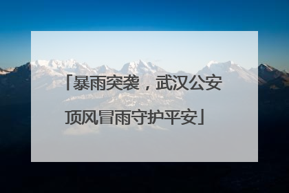 暴雨突袭，武汉公安顶风冒雨守护平安