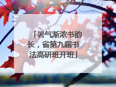 暑气渐浓书韵长，省第九届书法高研班开班