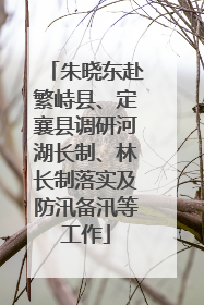 朱晓东赴繁峙县、定襄县调研河湖长制、林长制落实及防汛备汛等工作