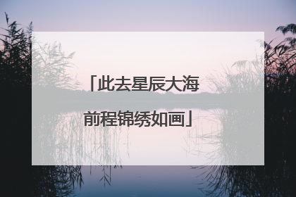 此去星辰大海 前程锦绣如画