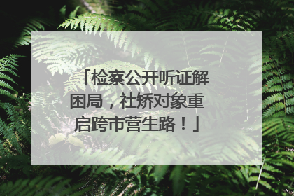 检察公开听证解困局，社矫对象重启跨市营生路！