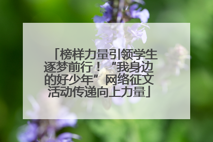 榜样力量引领学生逐梦前行！“我身边的好少年”网络征文活动传递向上力量
