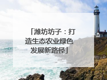 潍坊坊子：打造生态农业绿色发展新路径