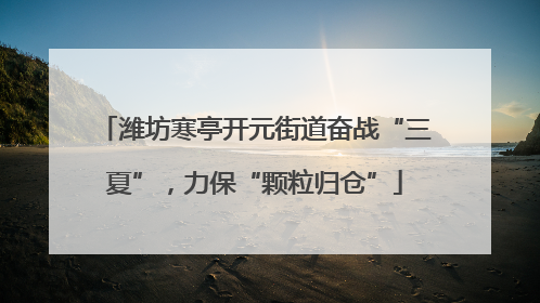潍坊寒亭开元街道奋战“三夏”，力保“颗粒归仓”