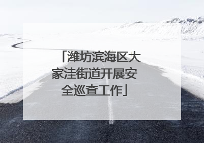 潍坊滨海区大家洼街道开展安全巡查工作