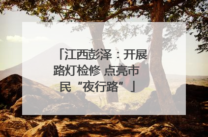 江西彭泽：开展路灯检修 点亮市民“夜行路”