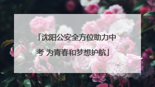 沈阳公安全方位助力中考 为青春和梦想护航