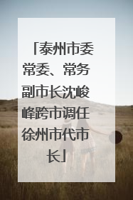 泰州市委常委、常务副市长沈峻峰跨市调任徐州市代市长