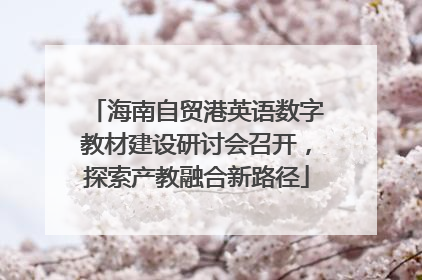 海南自贸港英语数字教材建设研讨会召开，探索产教融合新路径