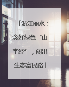 浙江丽水：念好绿色“山字经”，闯出生态富民路