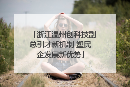 浙江温州创科技副总引才新机制 塑民企发展新优势