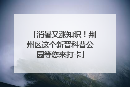 消暑又涨知识！荆州区这个新晋科普公园等您来打卡