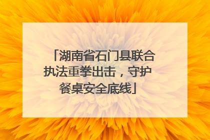 湖南省石门县联合执法重拳出击，守护餐桌安全底线