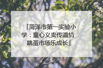 菏泽市第一实验小学：童心义卖传温情 跳蚤市场乐成长