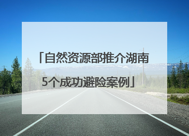 自然资源部推介湖南5个成功避险案例