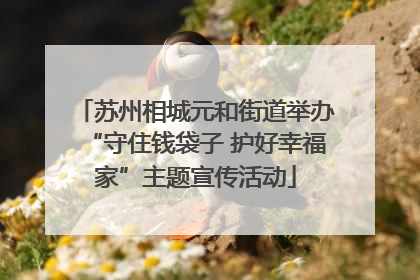 苏州相城元和街道举办“守住钱袋子 护好幸福家”主题宣传活动