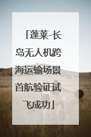 蓬莱-长岛无人机跨海运输场景首航验证试飞成功