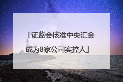 证监会核准中央汇金成为8家公司实控人