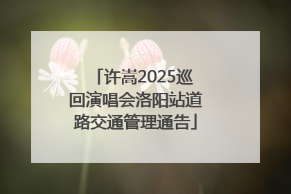 许嵩2025巡回演唱会洛阳站道路交通管理通告