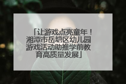 让游戏点亮童年！湘潭市岳塘区幼儿园游戏活动助推学前教育高质量发展