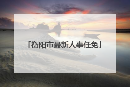 衡阳市最新人事任免