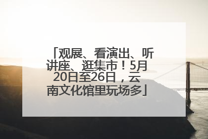 观展、看演出、听讲座、逛集市！5月20日至26日，云南文化馆里玩场多