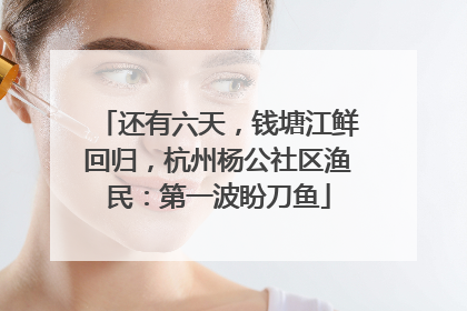 还有六天，钱塘江鲜回归，杭州杨公社区渔民：第一波盼刀鱼