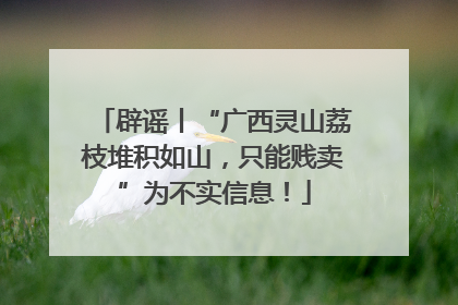 辟谣丨“广西灵山荔枝堆积如山，只能贱卖”为不实信息！