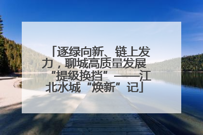 逐绿向新、链上发力，聊城高质量发展“提级换挡”——江北水城“焕新”记