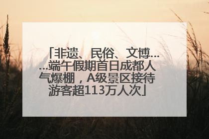 非遗、民俗、文博……端午假期首日成都人气爆棚，A级景区接待游客超113万人次