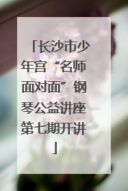 长沙市少年宫“名师面对面”钢琴公益讲座第七期开讲