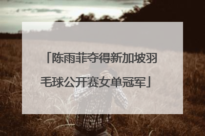 陈雨菲夺得新加坡羽毛球公开赛女单冠军