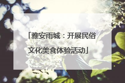 雅安雨城：开展民俗文化美食体验活动