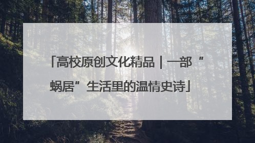 高校原创文化精品｜一部“蜗居”生活里的温情史诗