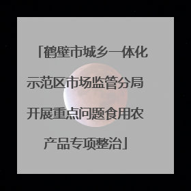 鹤壁市城乡一体化示范区市场监管分局开展重点问题食用农产品专项整治