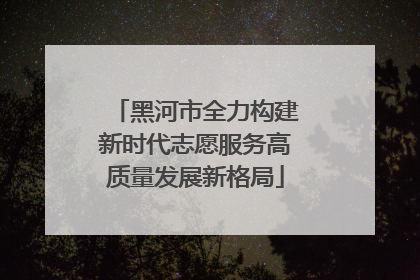 黑河市全力构建新时代志愿服务高质量发展新格局