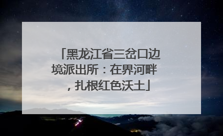 黑龙江省三岔口边境派出所：在界河畔，扎根红色沃土