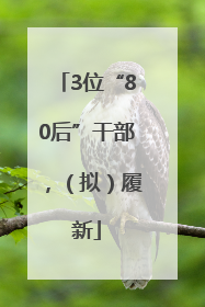 3位“80后”干部，（拟）履新