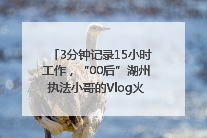 3分钟记录15小时工作，“00后”湖州执法小哥的Vlog火了，还被网友点赞
