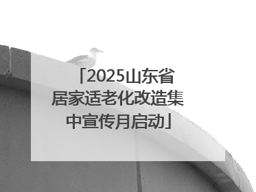 2025山东省居家适老化改造集中宣传月启动
